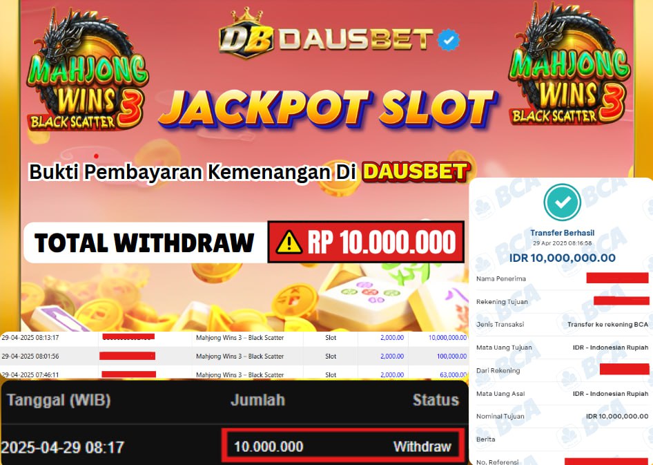 DAUSBET JACKPOT SLOT PRAGMATIC MAHJONG WAYS 3 - BLACK SCATTER Rp.10.000.000,- LUNAS